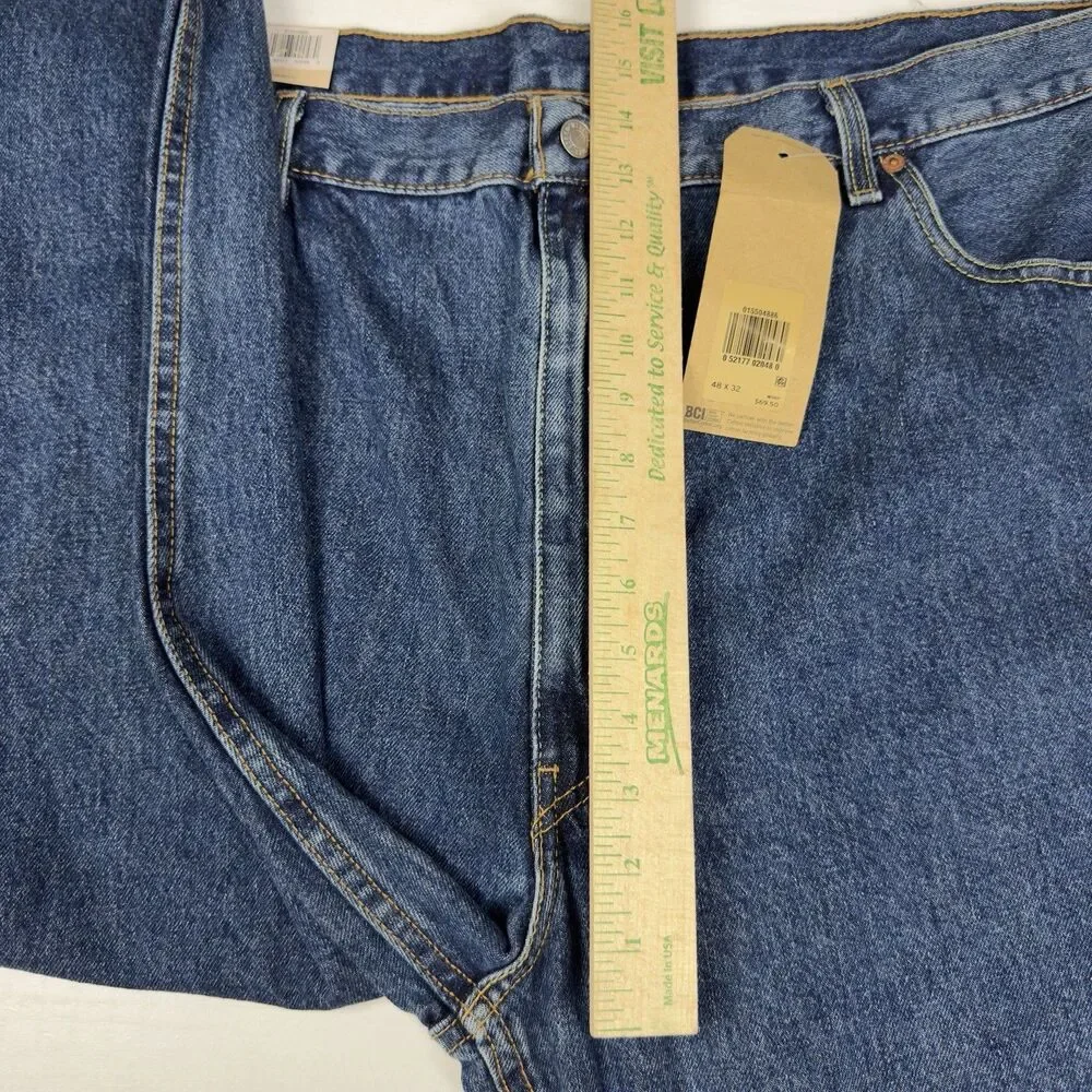 Levis 550 Jeans Men's 46x32 Big & Tall Tapered Leg Medium Wash Blue Denim NWT